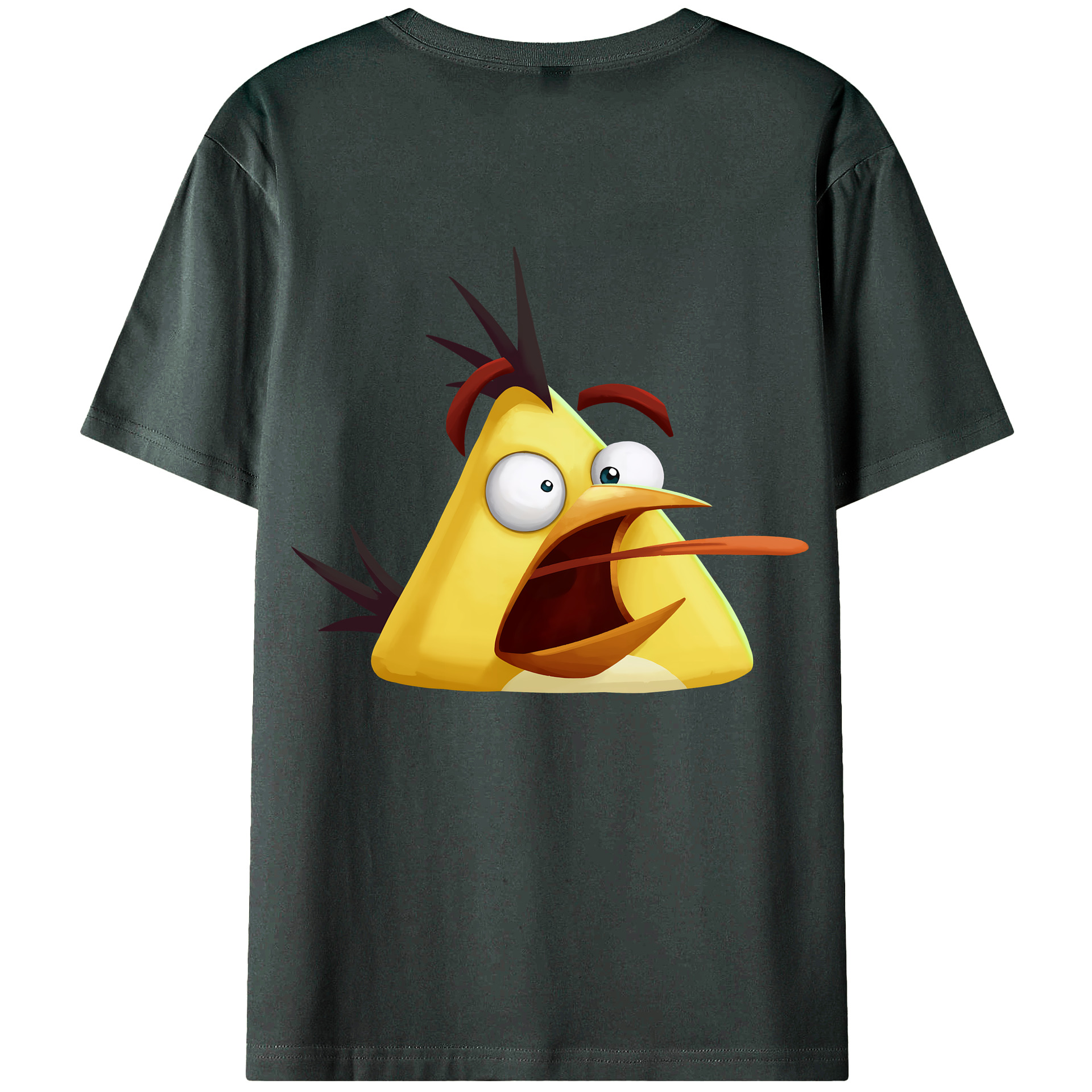 （画像用） Angry Birds アングリーバード 綿100％ メンズ半袖Tシャツ（バックプリント） 通気性